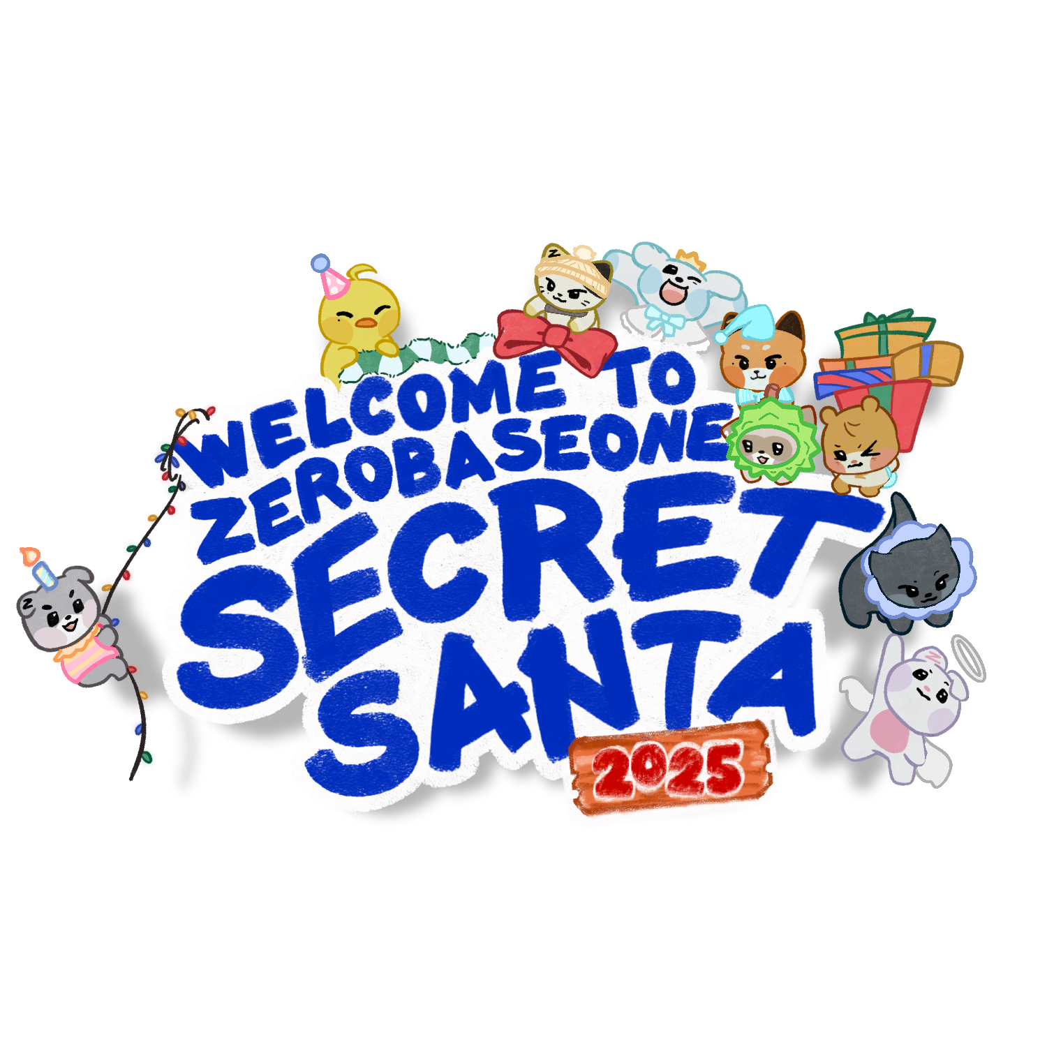 zerobaseone secret santa 2024 logo surrounded by zeronis